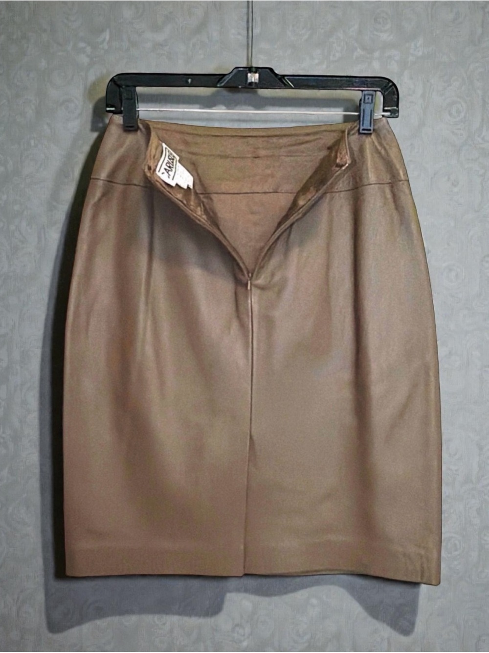 Carlisle Genuine Leather Pencil Skirt Bronze Metallic Luxury Career Classic | 6 - Picture 5 of 6